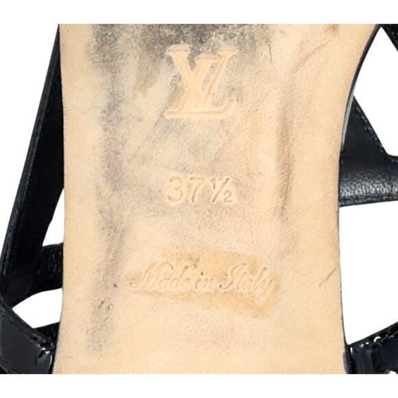 Louis Vuitton Black Patent Leather Sandals - Picture 8 of 9